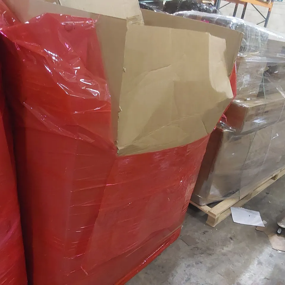 PALLET OF ASSORTED ITEMS TO INCLUDE: CLIMBING SET, PC CASE, CLOTHES AIRER, NATURAL SODA CANS, TOOTH PICKS ECT