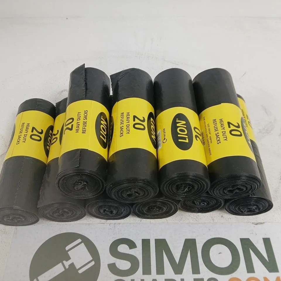 LOT OF 10 LION 20 HEAVY DUTY REFUSE SACKS