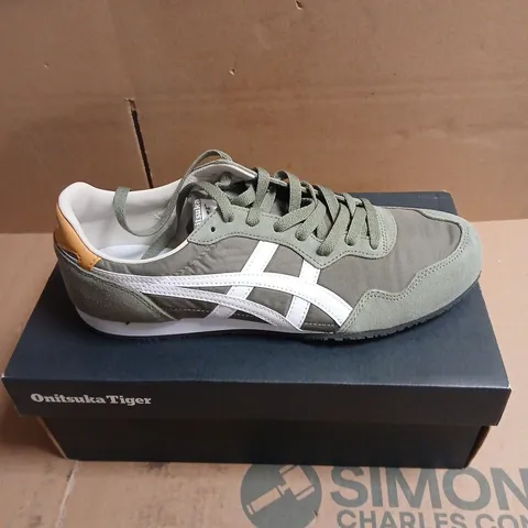 ONITSUKA TIGER SERANNO BURNT OLIVE/WHITE TRAINER BOXED SIZE 8