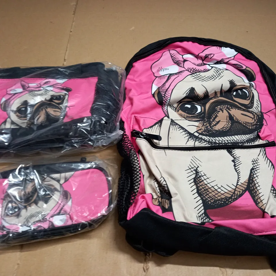 PUG THEMED 3-PIECE BAG SETS