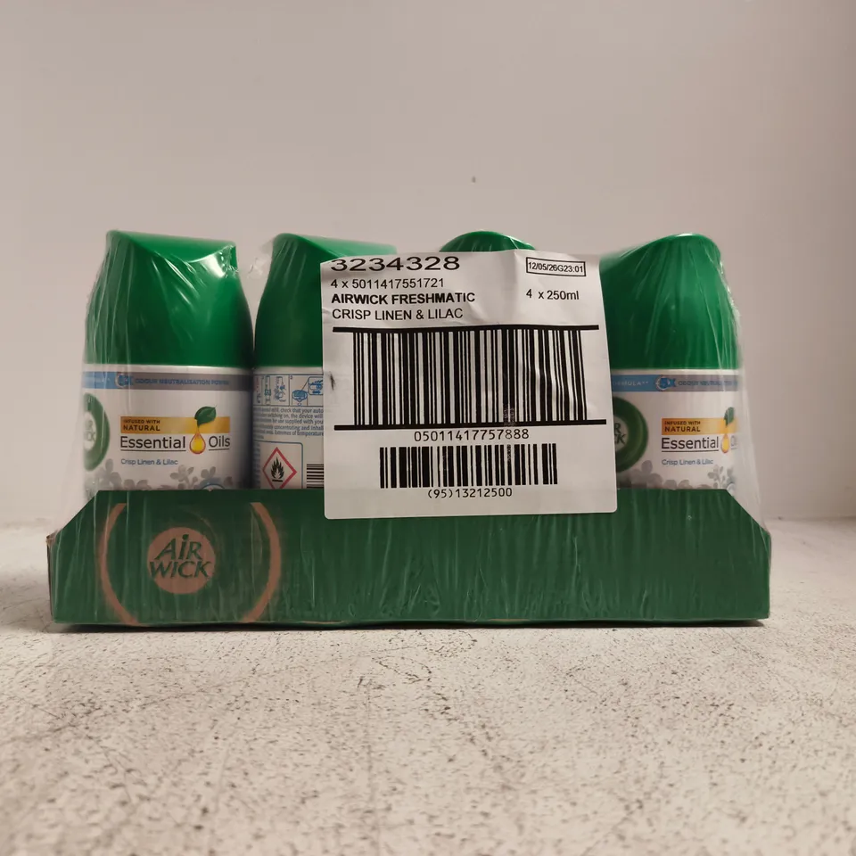 AIR WICK FRESHMATIC AUTOMATIC AIR FRESHENER REFILLS – 4 X 250ML