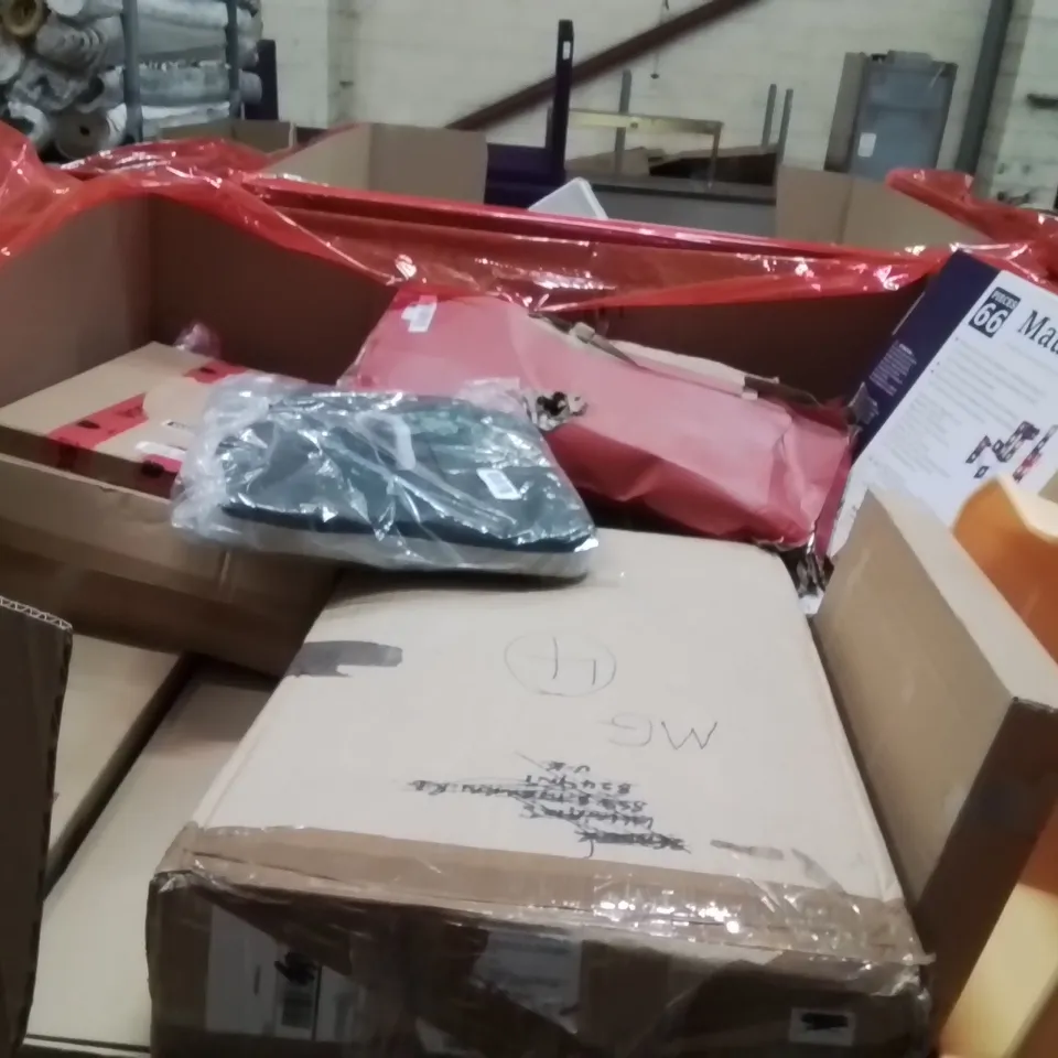 PALLET OF ASSORTED HOUSEHOLD GOODS AND PRODUCTS TO INCLUDE;AIR FRYER,BEDSIDE NIGHTSTAND,TOILET SEAT 