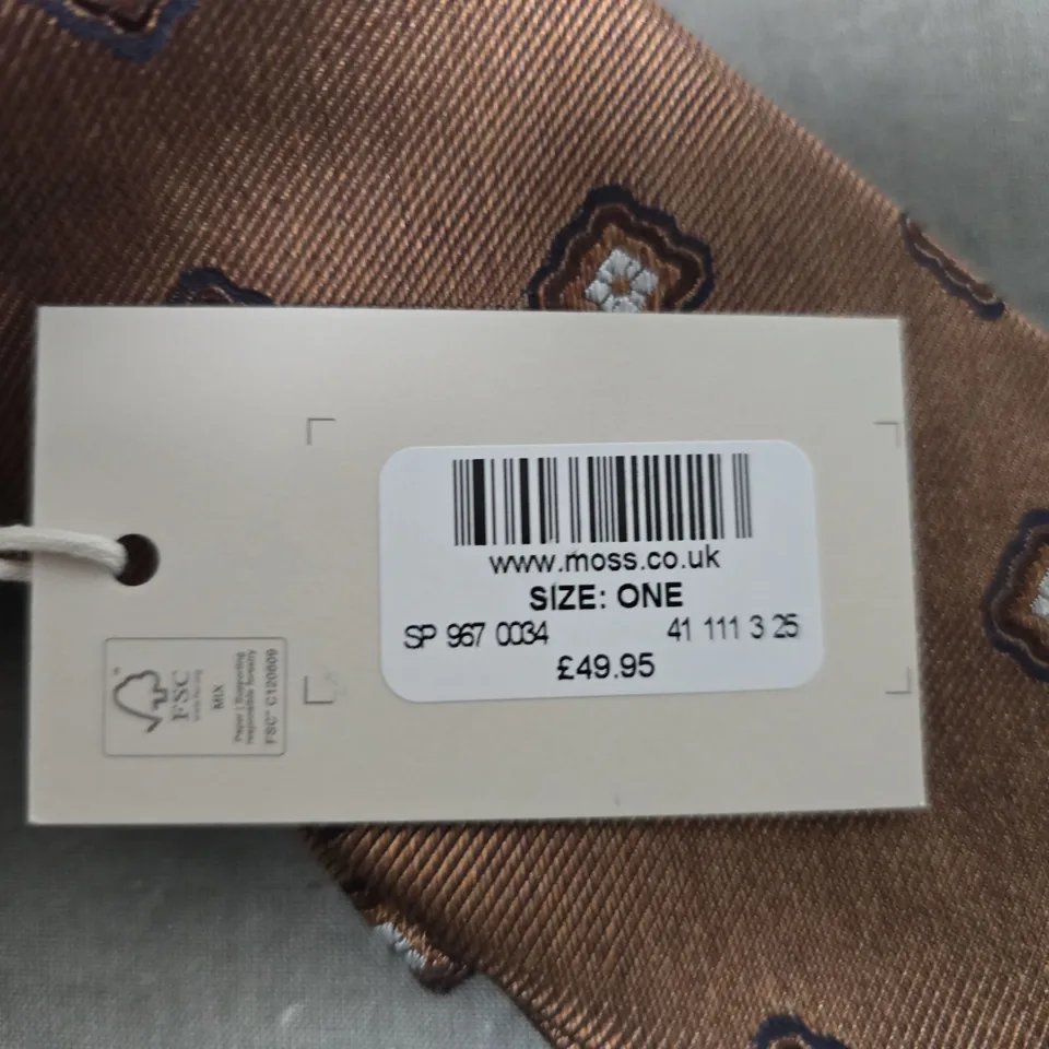MOSS BROWN PATTERN TIE – SIZE ONE