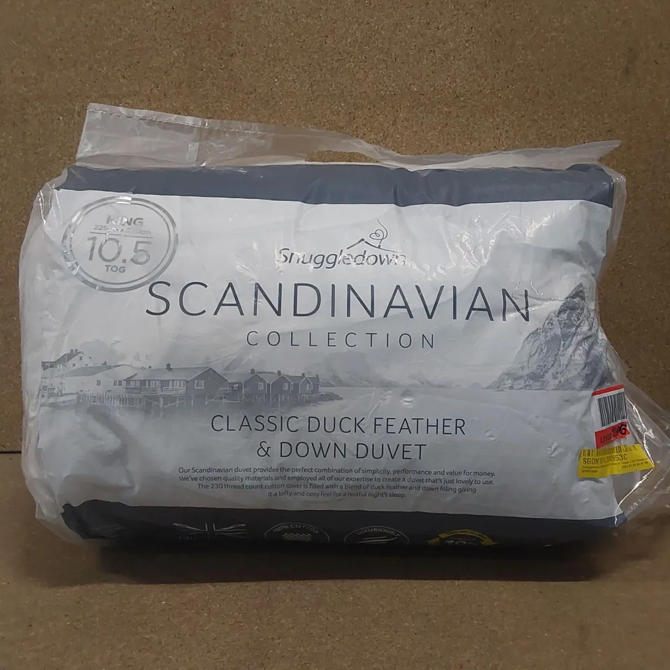 BAGGED SNUGGLEDOWN SCANDINAVIAN DUCK FEATHER & DOWN DUVET 10.5 TOG // SIZE: KING 