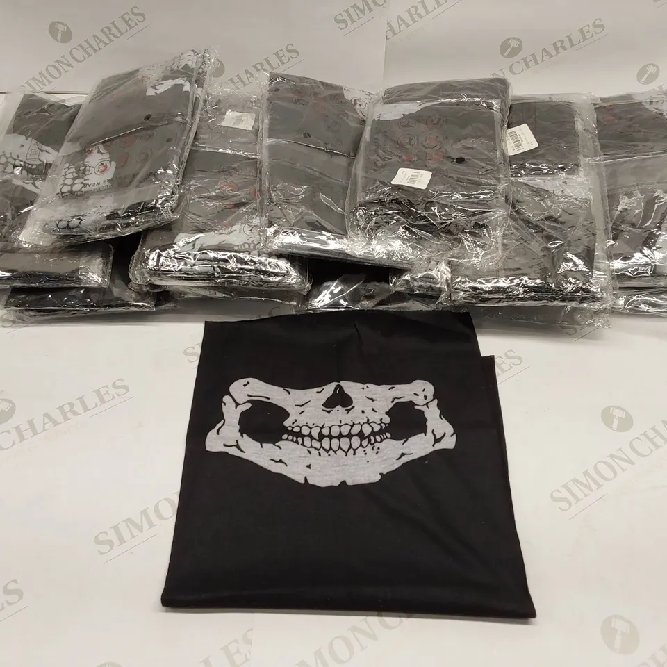 APPROXIMATELY 20 PACKS OF SKULL THEMED MASKS 