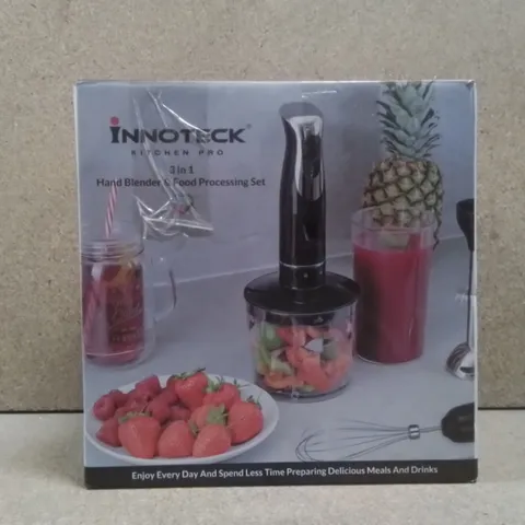 BOXED INNOTECK 3 IN 1 HAND BLENDER & FOOD PROCESSING SET