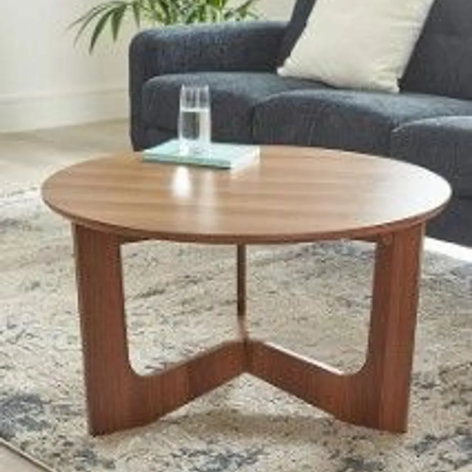 MARCEL ROUND COFFEE TABLE - WALNUT - COLLECTION ONLY
