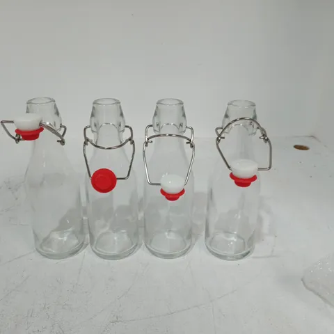 LOT OF 12 CLIP TOP GLASS BOTTLES