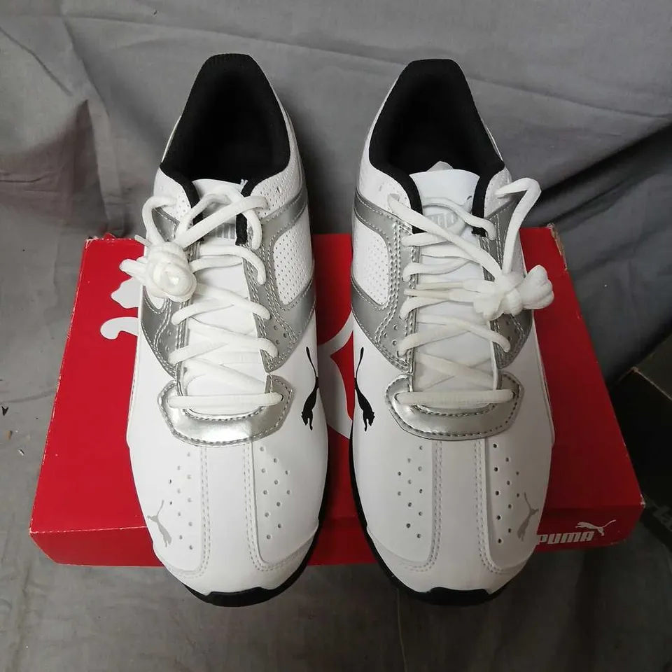 PUMA TAZON 6 FM MEN'S TRAINERS – WHITE/SILVER/BLACK, UK 6.5 (US 7.5, EU 40)