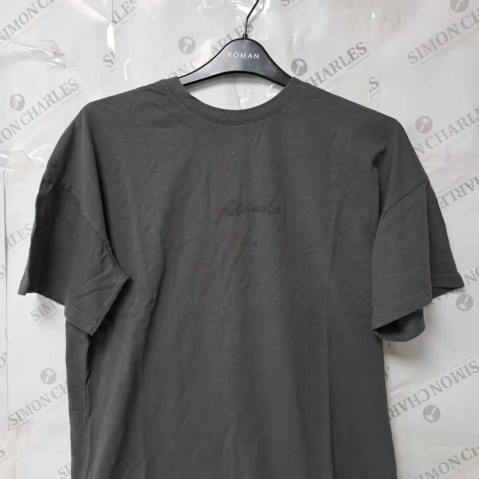 ADANOLA WASHED SHORT SLEEVE BOXY T-SHIRT IN CHARCOAL GREY SIZE XXL 