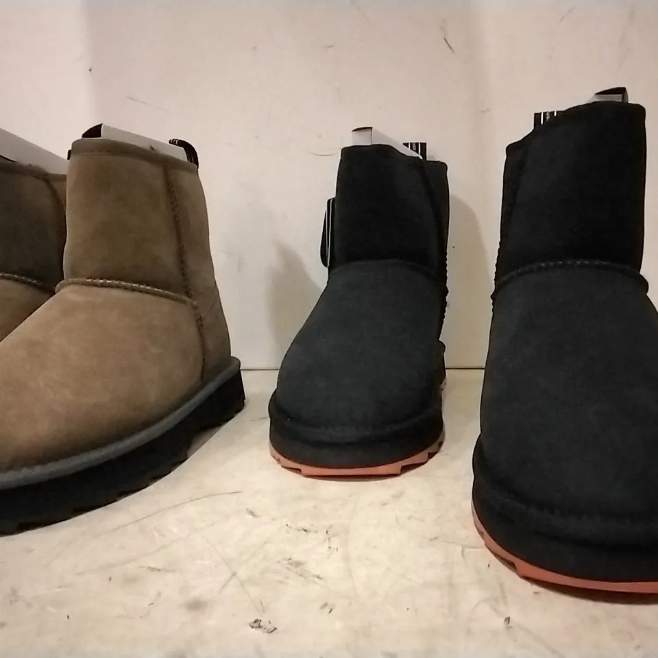 BOXED UNISEX EMU AUSTRALIA SHARKY MINI , 2 PAIR BLACK SIZE 7 , 1 PAIRS CORIANDER SIZE 5 , 1 PAIR BLACK SIZE 8