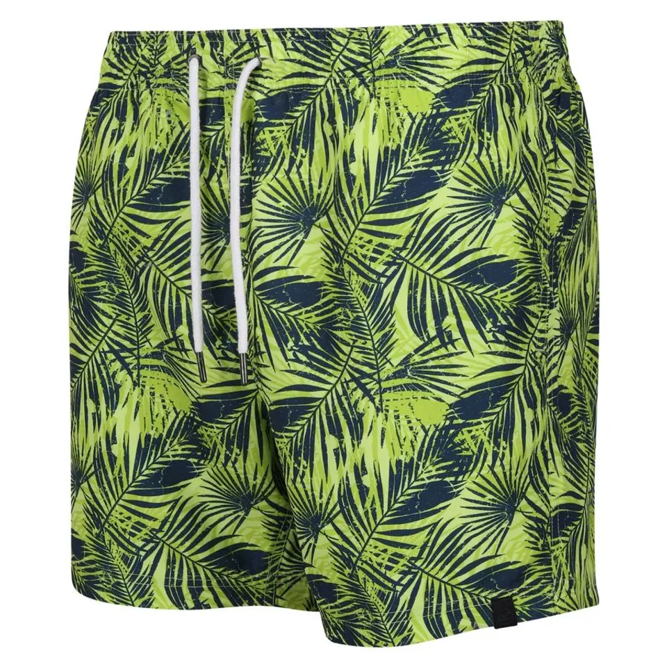 BRAND NEW REGATTA MENS LORAS SWIM SHORT IN GREEN PALM PRINT - XL