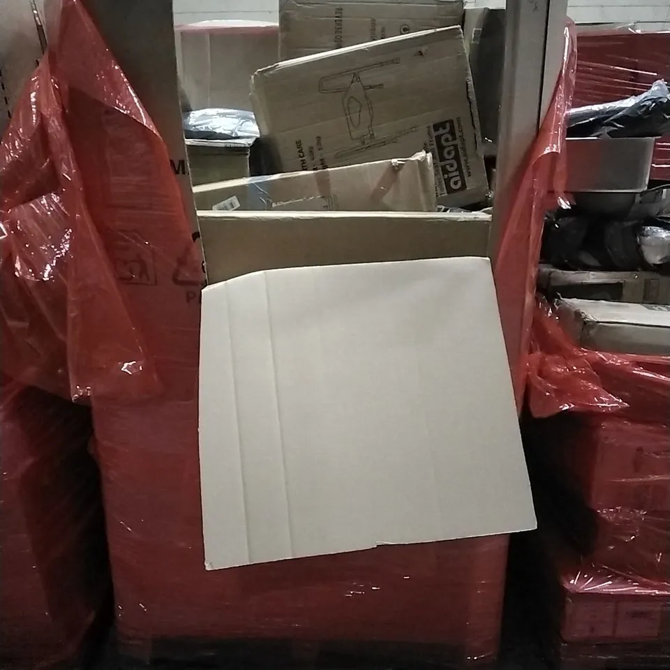 PALLET OF HOUSEHOLD ITEMS TO INCLUDE A4 SHEET AUTOMATIC CONTINUOUS SHREDDING, CAT LITTER BOX,  17INCH TV, INFRARED HEATING PANEL  AND OTHER ASSORTED ITEMS...