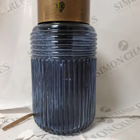 BOXED BLUE GLASS JAR LAMP  