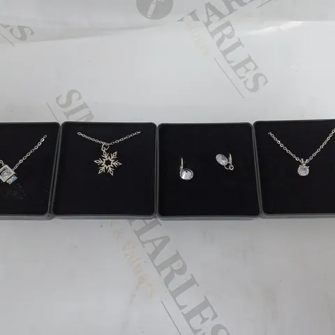 4 X BOXED CLEAR CRYSTAL JEWELLERY PRODUCTS IN VARIOUS DESIGNS