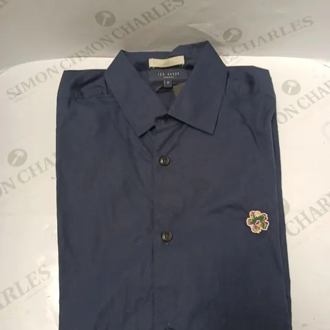 TED BAKER LONDON SHIRT IN NAVY - SIZE 2 