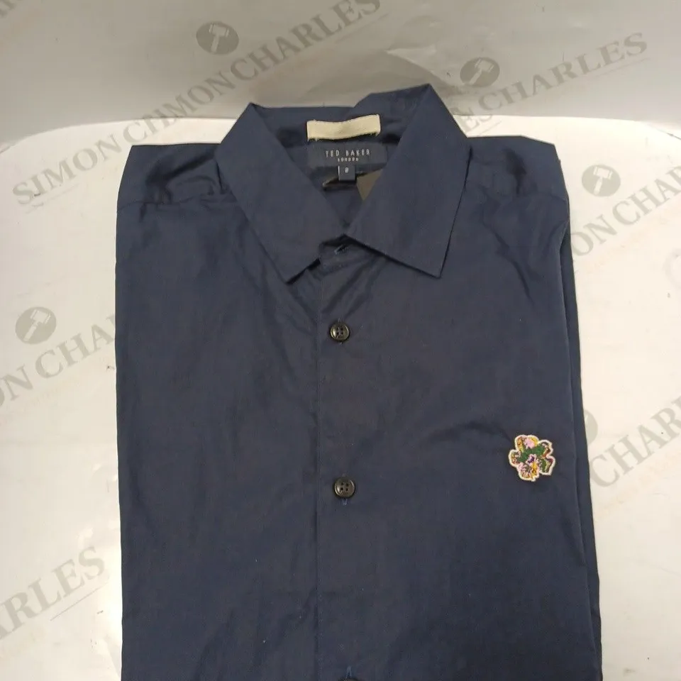 TED BAKER LONDON SHIRT IN NAVY - SIZE 2 