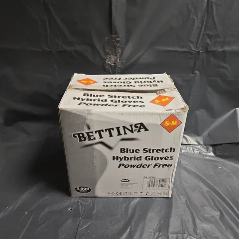 BOXED BETTINA BLUE STRETCH HYBRID GLOVES POWDER FREE (S-M) (1200 PCS)