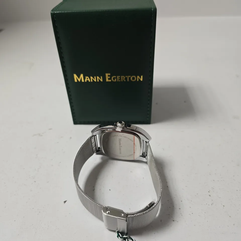 BOXED MANN EGERTON VECTOR STEEL BROWN WATCH