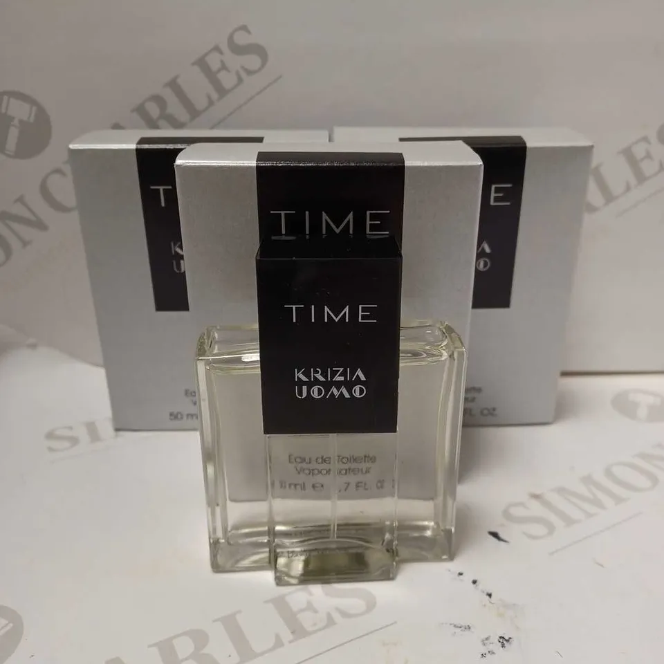 LOT OF 3 X 50ML KRIZIA TIME UOMO EAU DE TOILETTE