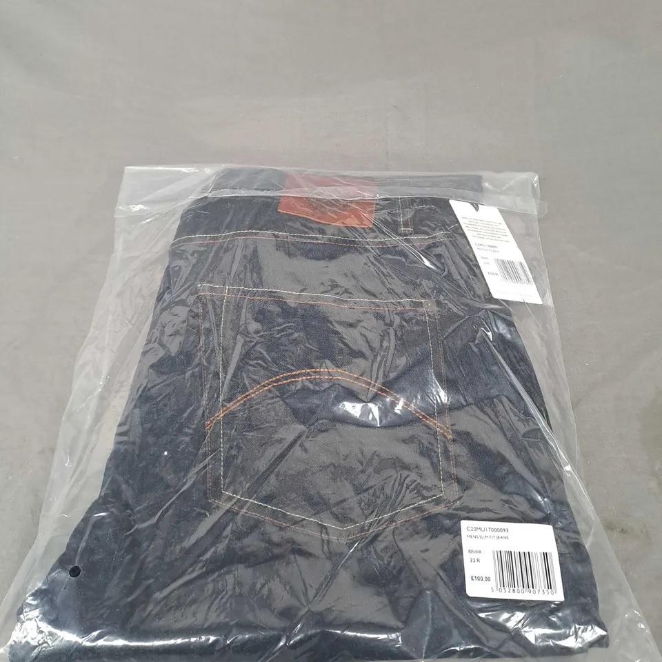 BAGGED PRETTY GREEN MENS SLIM FIT JEANS SIZE 32R