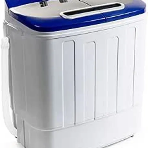BOXED DISPLAY4TOP PORTABLE COMPACT MINI TWIN TUB WASHING MACHINE AND SPIN CYCLE W/HOSE