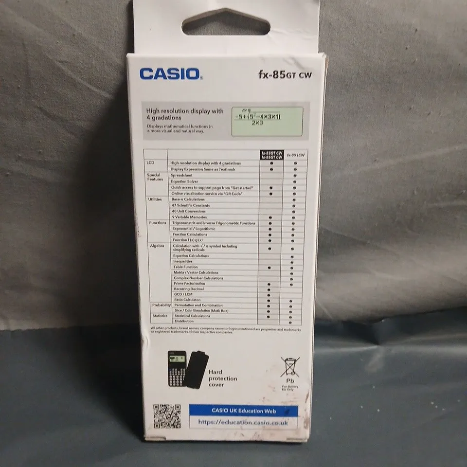 BOXED CASIO SCIENTIFIC CALCULATOR - FX-85GT CW