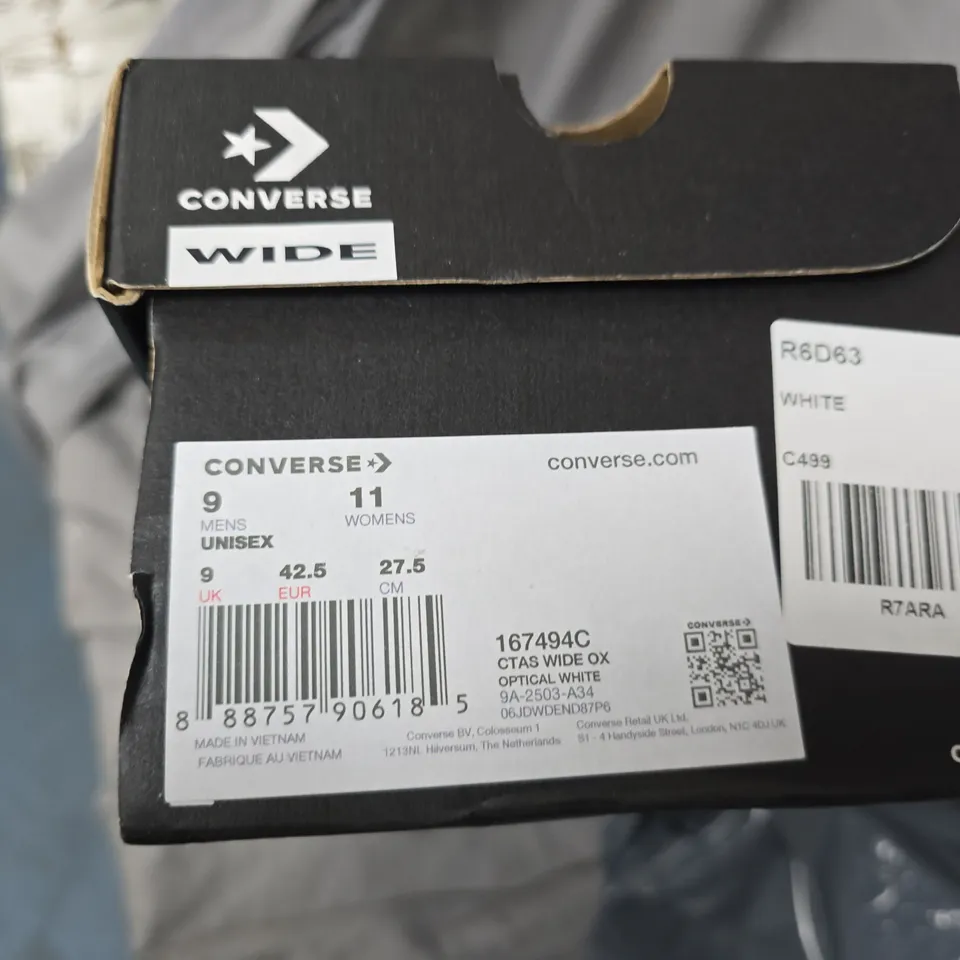 CONVERSE WIDE OX TRAINERS – WHITE, UK 11
