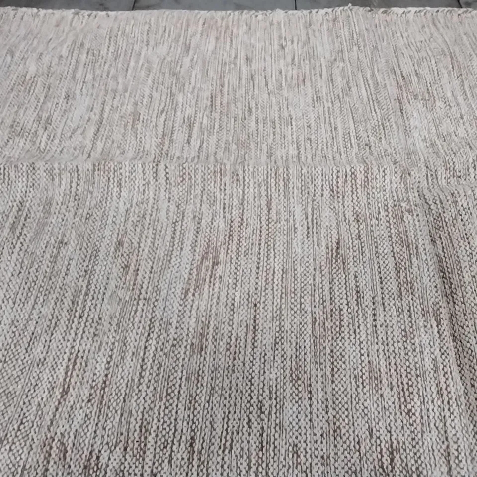 BRAND NEW CISBROUGH HANDMADE KILIM COTTON BEIGE RUG - SIZE 80CM X 150CM 