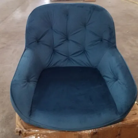 BOXED SET OF 2 BLUE FABRIC DINING CHAIRS 