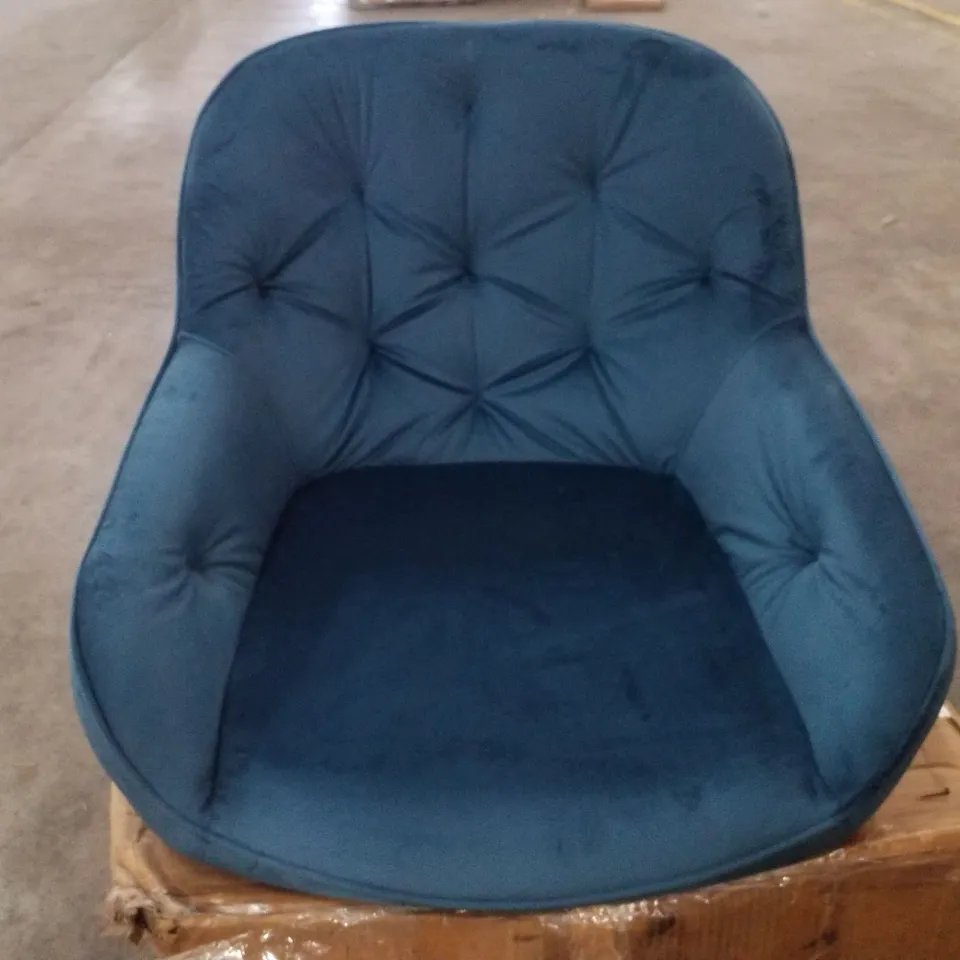 BOXED SET OF 2 BLUE FABRIC DINING CHAIRS 