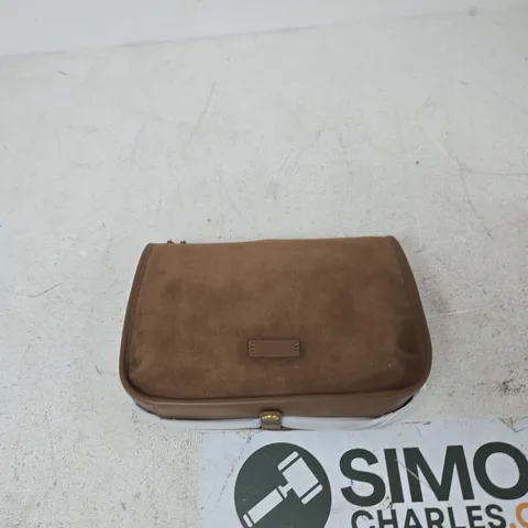 BROWN SUEDE LEATHER HANDBAG