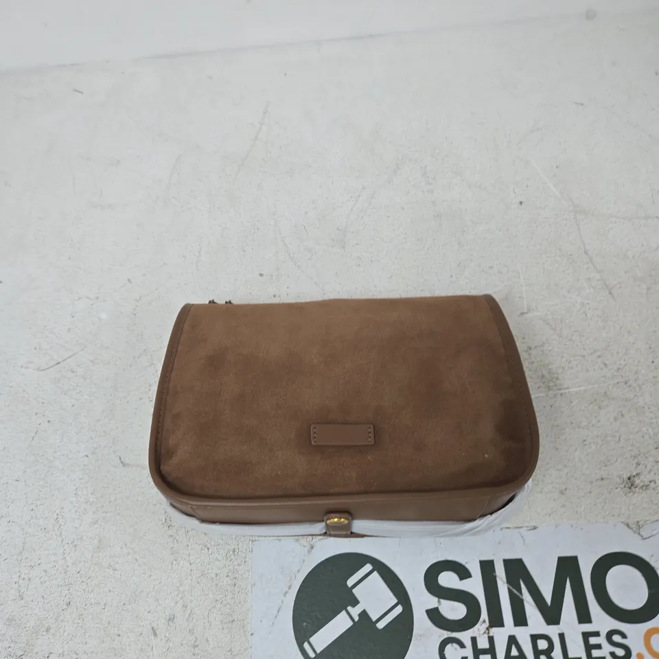 BROWN SUEDE LEATHER HANDBAG