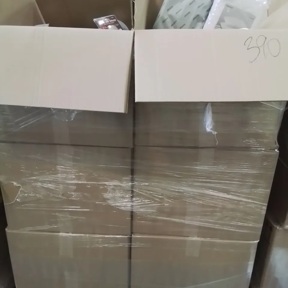 PALLET OF 6 BOXES OF ASSORTED ITEMS TO INCLUDE, BLIND SPOT MIRRORS, AIR FRYER PAPER LINERS, HALOWEEN BAGS, PAPER PLATES, BUNTING, PILLOW PROTECTORS, CAMPING LAMPS, APPLE WATCH CASES.