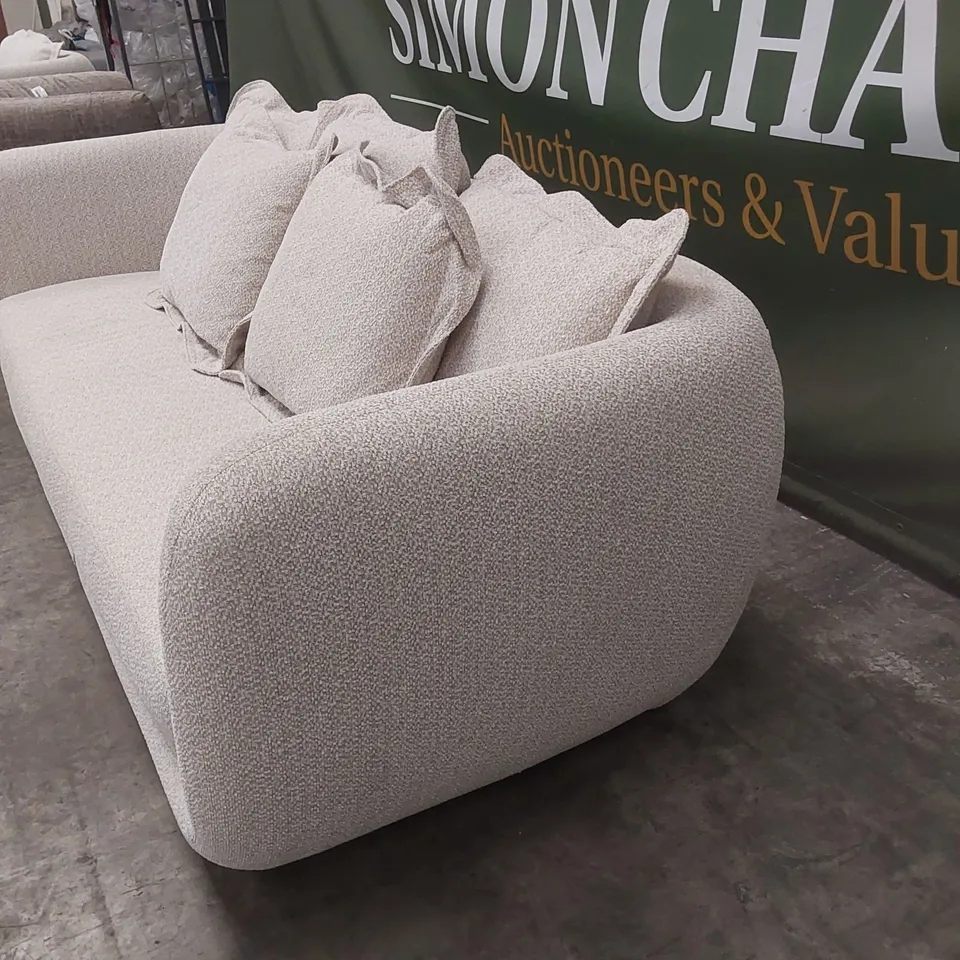 QUALITY DESIGNER BAIE 4 SEATER FORZA FABRIC SOFA - NATURAL
