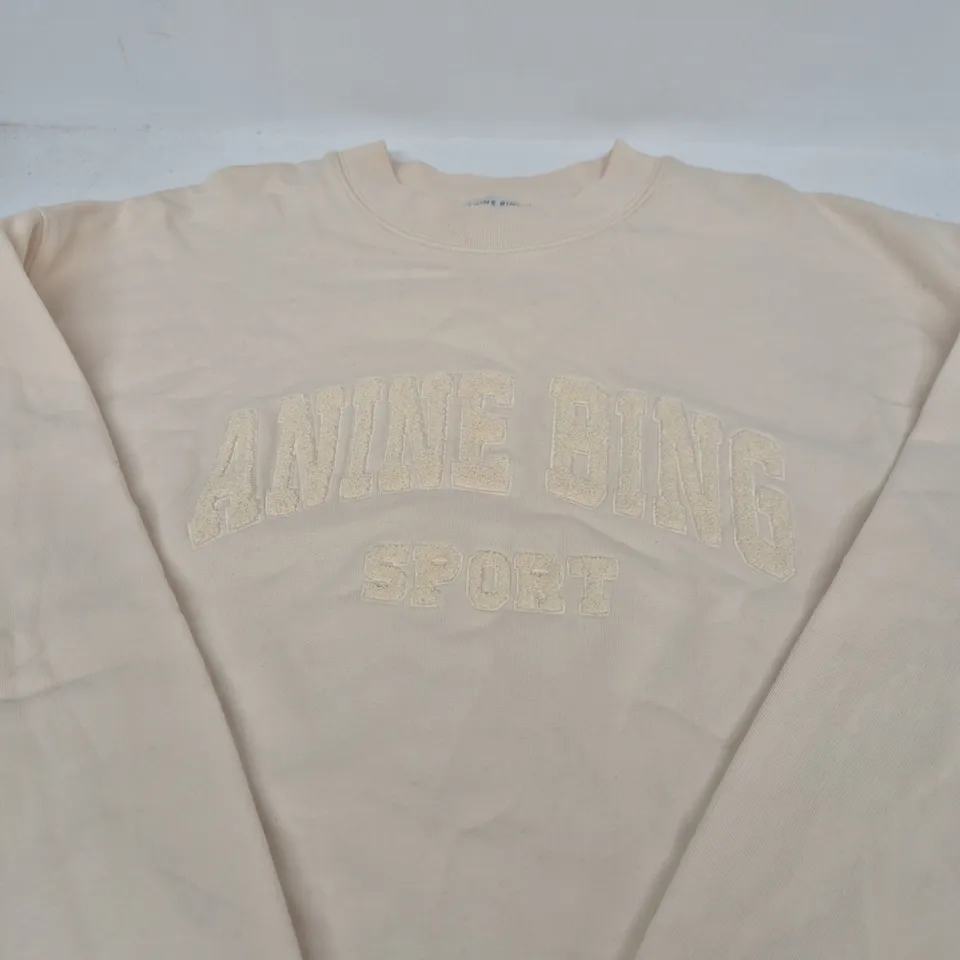 ANINE BING SPORT EMBROIDERED SWEATSHIRT - SIZE M