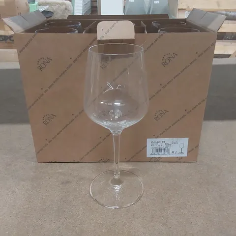 BOX CONTAINING 6x BRAND NEW RONA 360ML WINE GLASSES