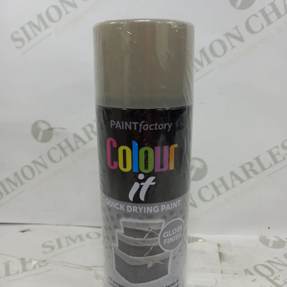 BOX OF 12 COLOUR IT LIGHT GREY SPRAY PAINT