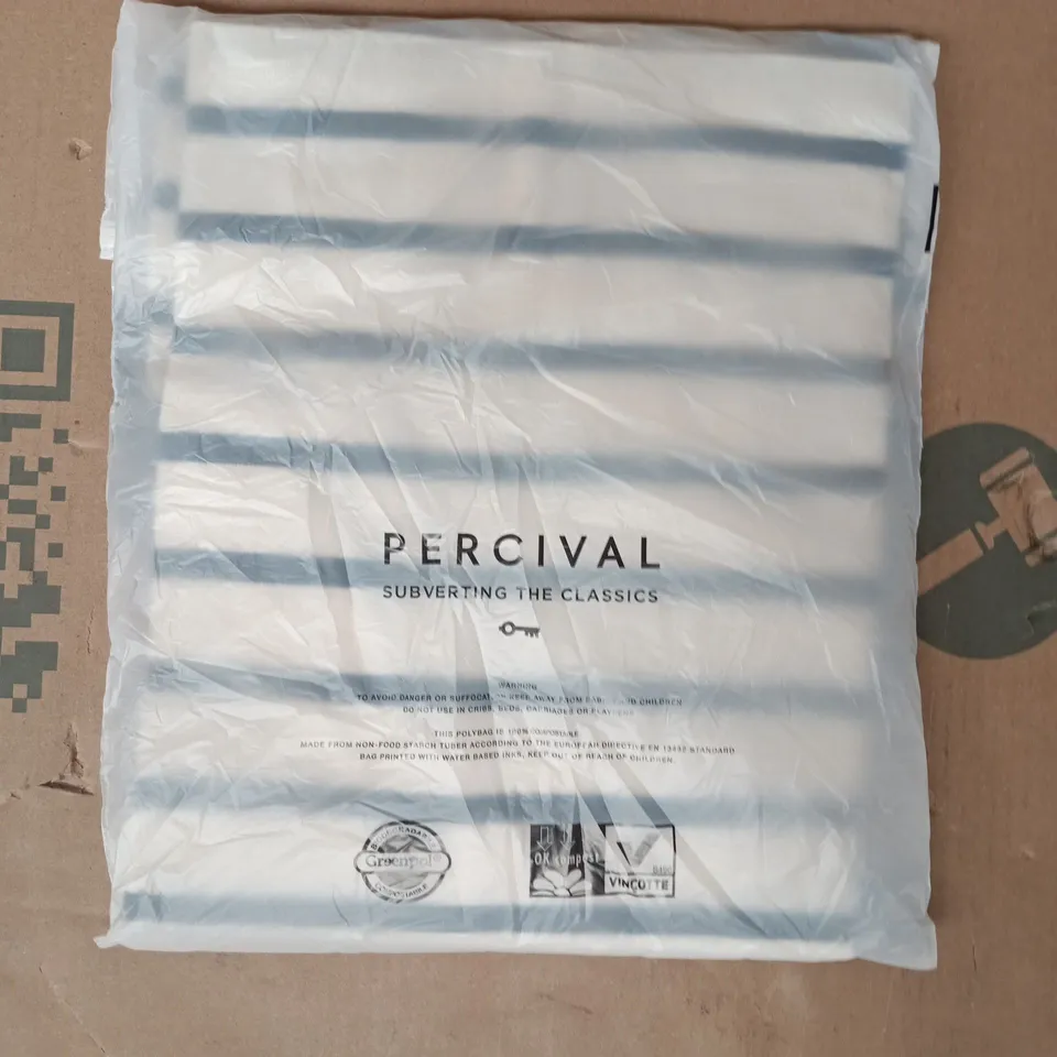 BAGGED PERCIVAL BRETON STRIPE T-SHIRT IN ECRU/NAVY SIZE MEDIUM
