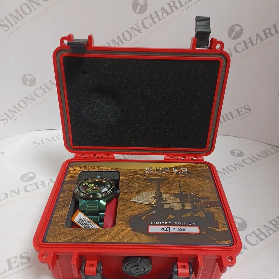 BOXED NUBEO GENTS LIMITED EDITION 27/100 WATCH STAINLESS STEEL - GREEN