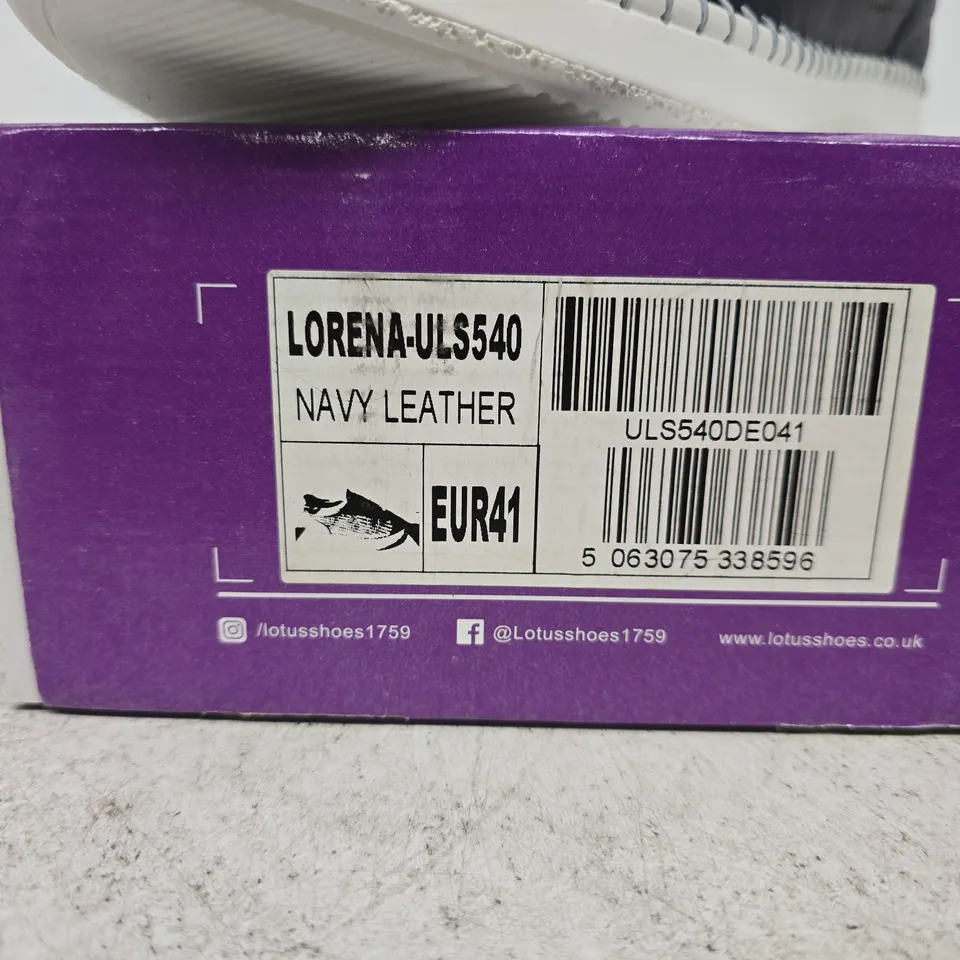 LOTUS LORENA NAVY LEATHER SHOES EU 41 BOXED