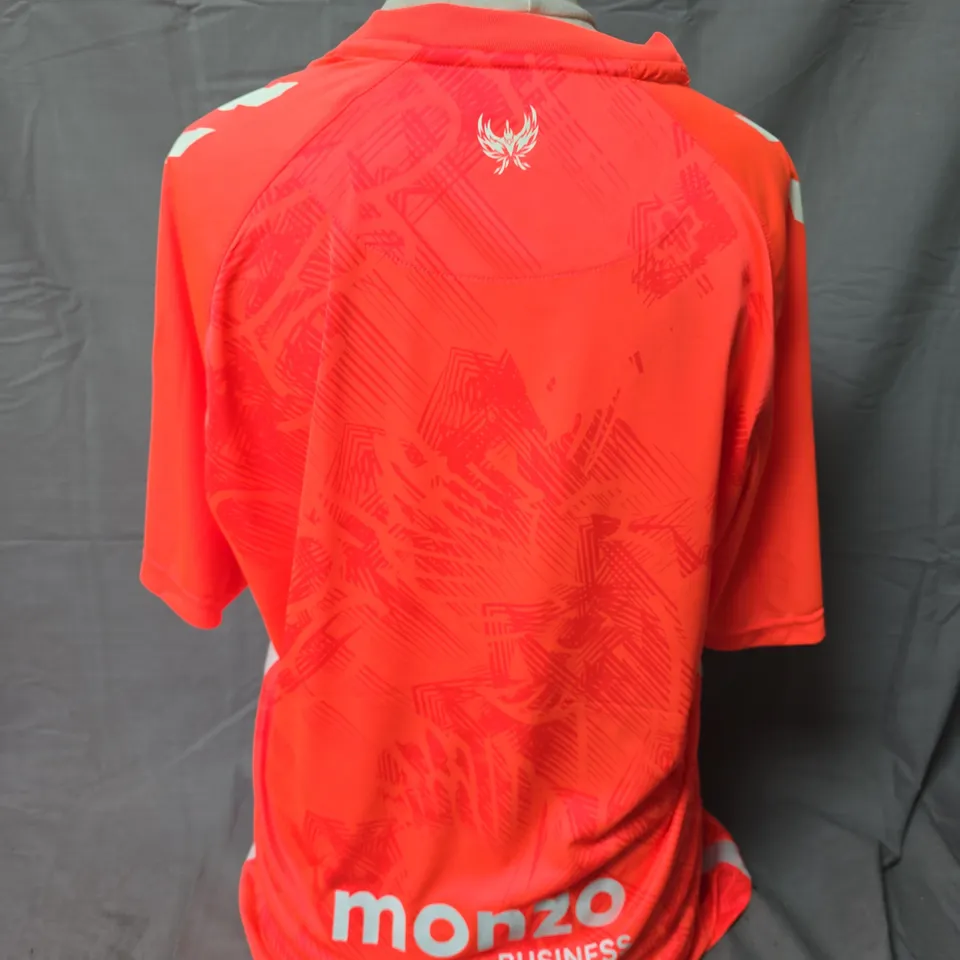 COVENTRY CITY FC FOOTBALL AWAT SHIRT – ORANGE, SIGNED, ADULT SIZE L