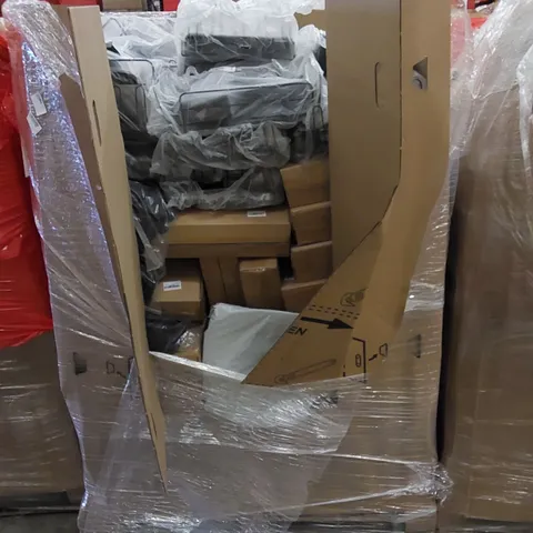 PALLET OF ASSORTED HOUSEHOLD ITEMS AND CONSUMER PRODUCTS. INCLUDES BOXED DOG/PET STEPS, DISH DRAINERS ETC
