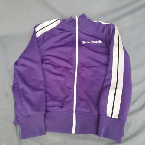 PALM ANGELS STRIPE TRACK TOP IN PURPLE SIZE L