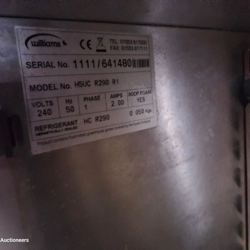 WILLIAMS UNDER COUNTER FRIDGE H5UC R290 R1