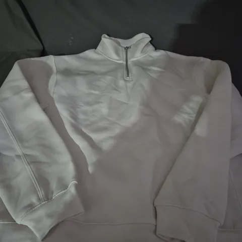 ZARA CREAM QUARTER ZIP TOP - EUR MEDIUM