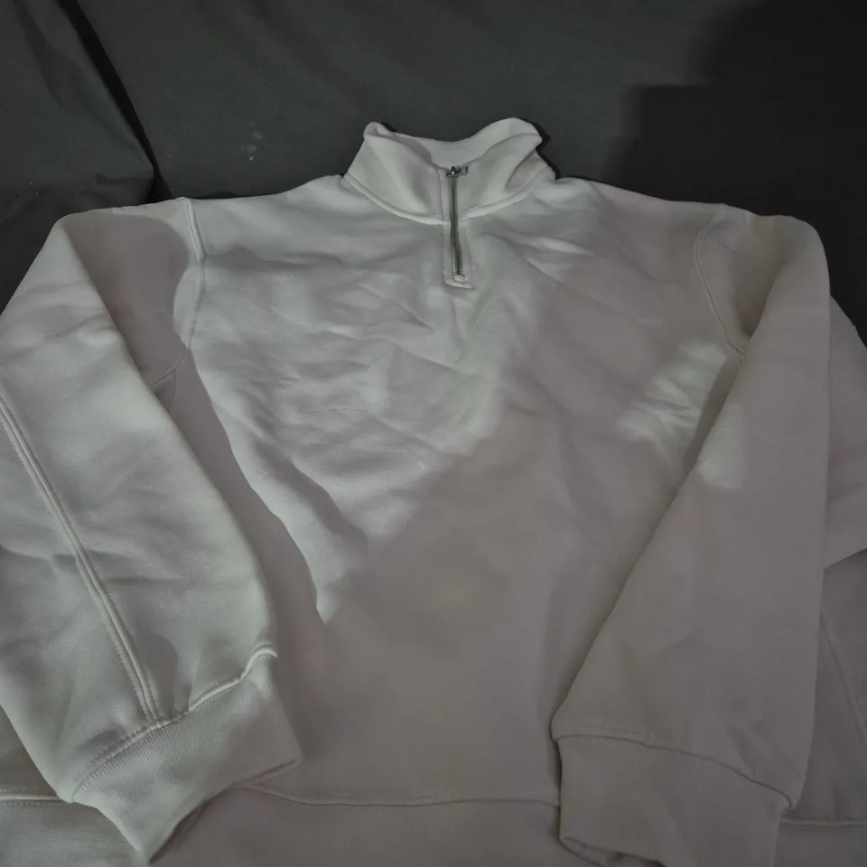 ZARA CREAM QUARTER ZIP TOP - EUR MEDIUM