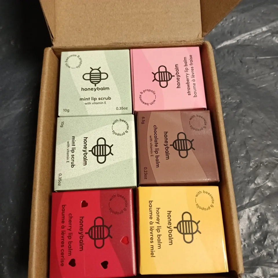HONEYBALM SET OF 6 ASSORTED 10G LIP BALMS