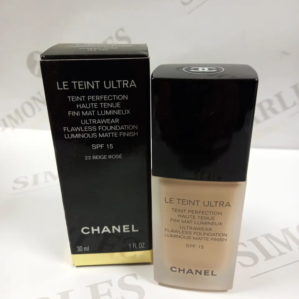 CHANEL LE TEINT ULTRA LUMINOUS FOUNDATION 22 BEIGE ROSE SPF 15 30ML