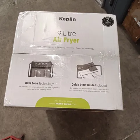 BOXED KEPLIN 9 LITRE AIR FRYER WITH DUAL COOKING ZONES AND 8 COOKING FUNCTIONS 